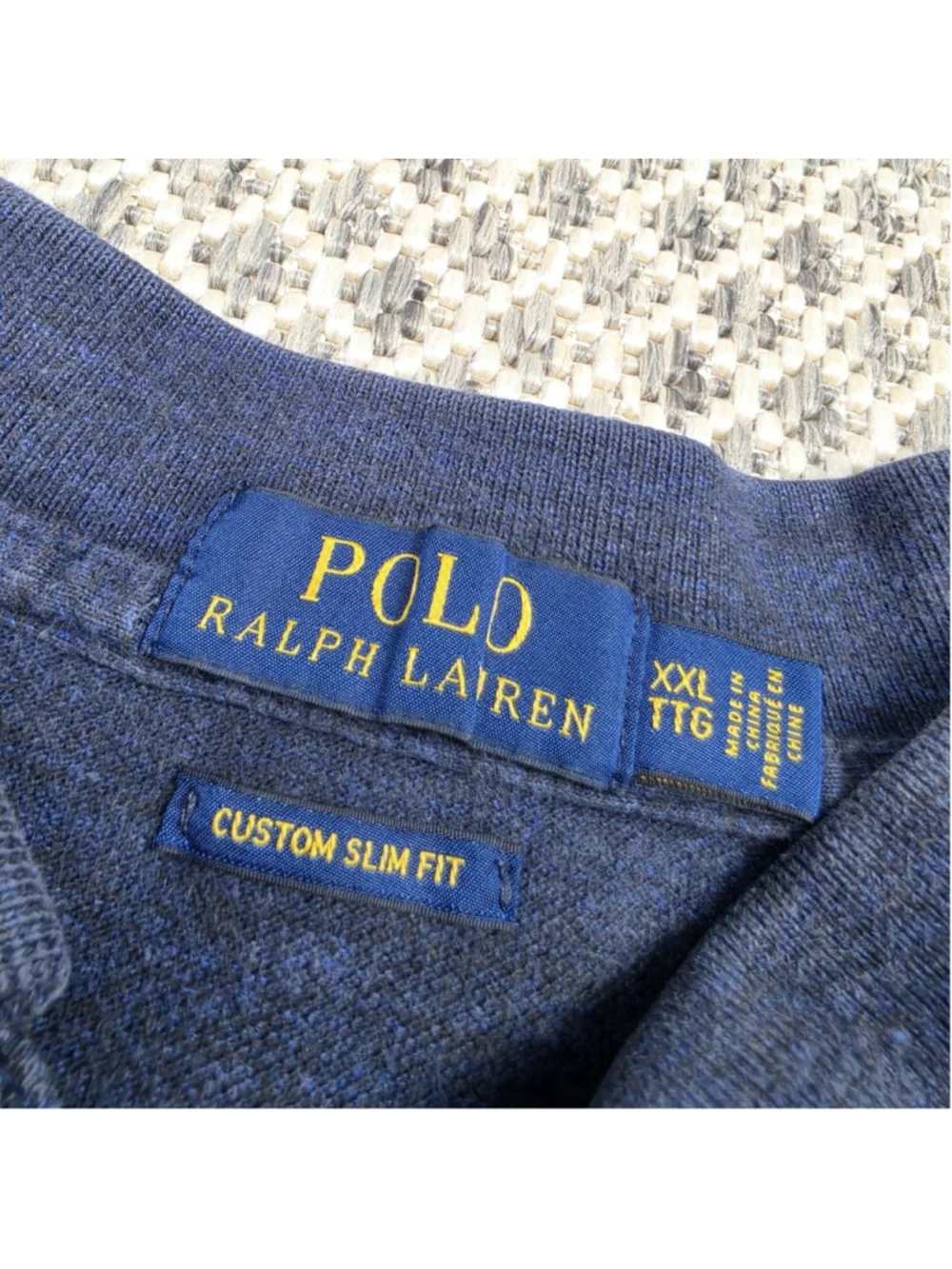 Polo Ralph Lauren Mens XXL Custom Slim Fit Navy Blue Pony Short Sleeve Polo